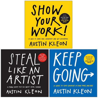 Austin Kleon Collection 3 Books Set (Show Your Work, Steal Like An Artist & Keep Going)by Austin Kleon (Author)