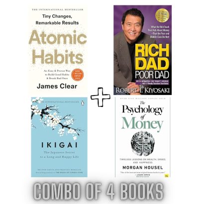Combo of 4 books Paperback–  by James Clear (Author), Morgan Housal (Author), Gracia Hector (Author), Robert T. Kiyosaki