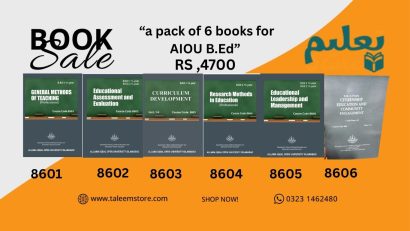 “a pack of 6 books for AIOU B.Ed”