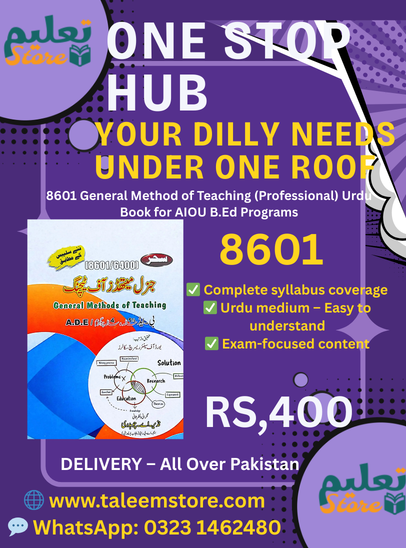 8601 General Methods of Teaching (Urdu) – AIOU B.Ed