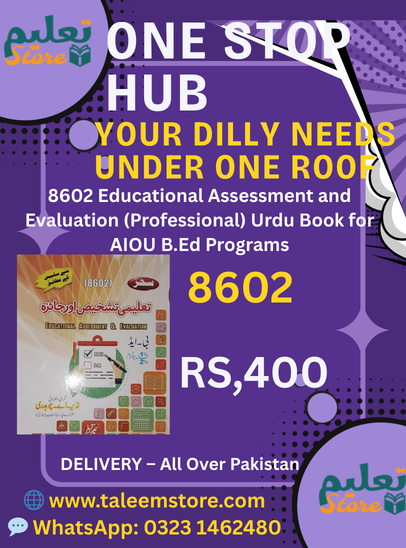 8602 Educational Assessment and Evaluation (Urdu) – AIOU B.Ed