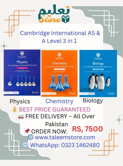 BEST PRIES IN PAKISTAN Cambridge International AS & A Level 3 in 1 Science Bundle Physics + Chemistry + Biology – Complete Science Collection (3rd Edition)