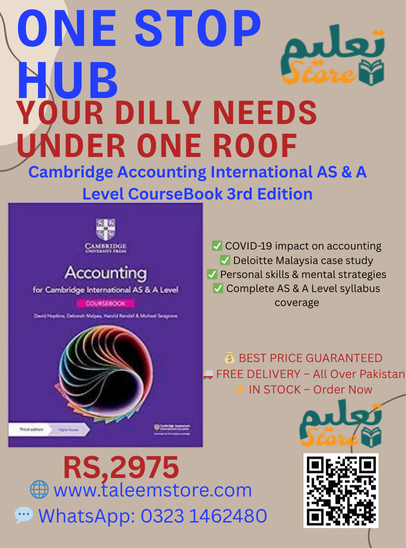 Cambridge International AS & A Level Accounting Coursebook (3rd Edition) Complete Guide for Cambridge Accounting Students