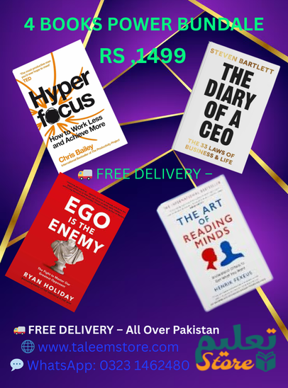 4 Books Power Bundle Hyperfocus | Ego Is the Enemy | The Art of Reading Minds | The Diary of a CEO